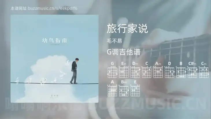 旅行家说 毛不易 吉他谱G调简单版
