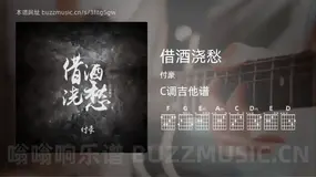 借酒浇愁 付豪 吉他谱C调简单版