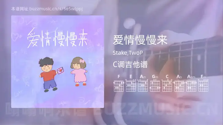 爱情慢慢来吉他谱C调 Stake,TwoP 简单版