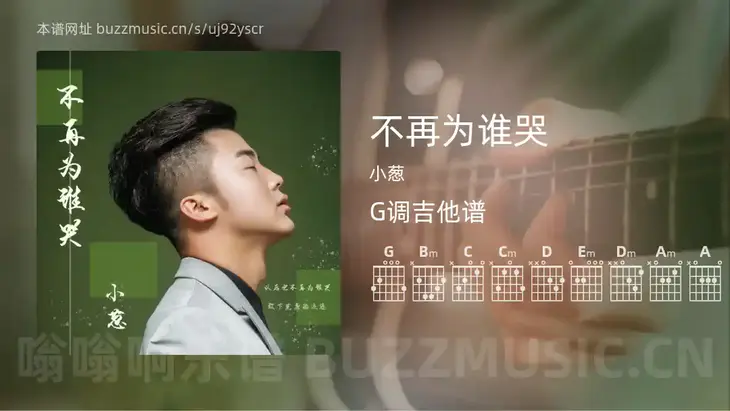 不再为谁哭 小葱 吉他谱G调简单版