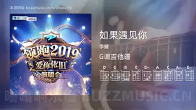 如果遇见你 李健 吉他谱G调简单版