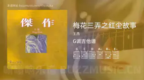 梅花三弄之红尘故事 王杰 吉他谱G调简单版