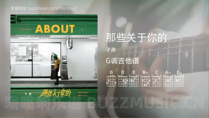 那些关于你的 子尧 吉他谱G调简单版