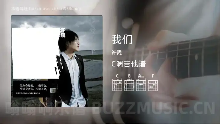 我们 许巍 吉他谱C调简单版