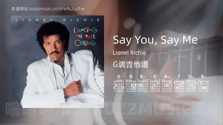 Say You, Say Me Lionel Richie 吉他谱G调简单版