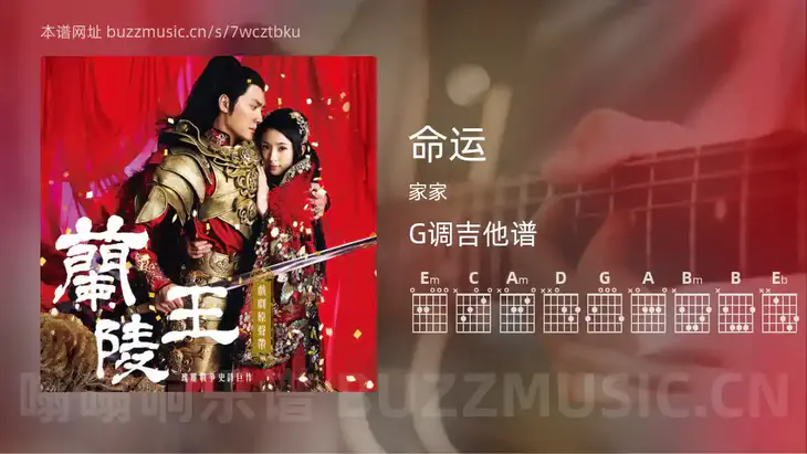 命运 家家 吉他谱G调简单版