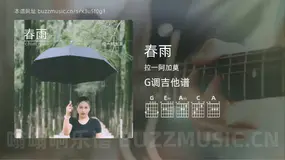 春雨吉他谱G调 拉一阿加莫 简单版