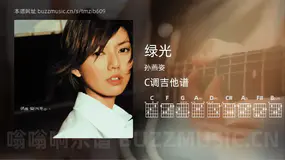 绿光 孙燕姿 吉他谱C调简单版