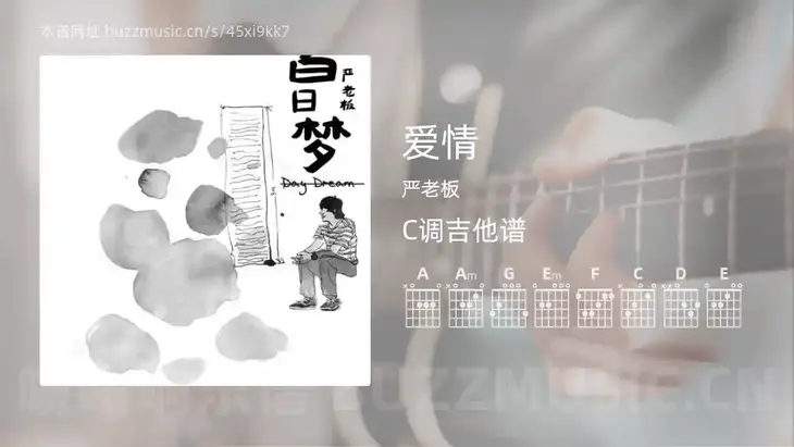 爱情 严老板 吉他谱C调简单版