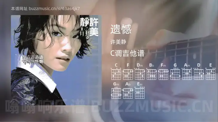 遗憾 许美静 吉他谱C调简单版