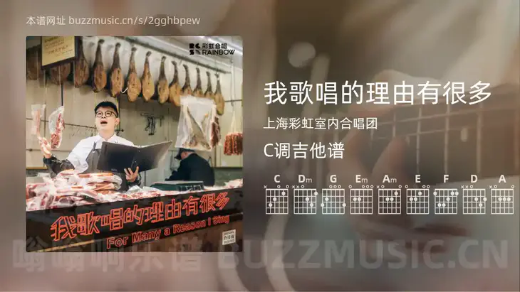 我歌唱的理由有很多吉他谱C调 上海彩虹室内合唱团 简单版