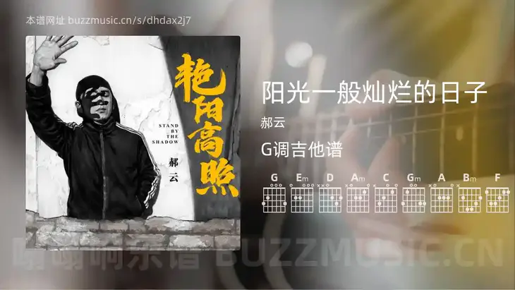 阳光一般灿烂的日子吉他谱G调 郝云 简单版