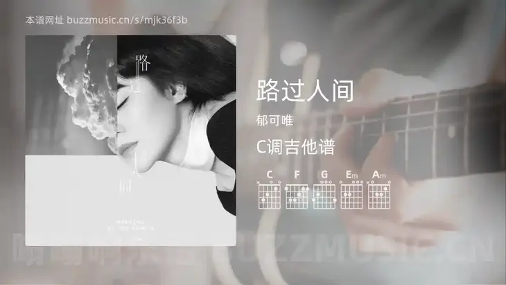 路过人间 郁可唯 吉他谱C调简单版