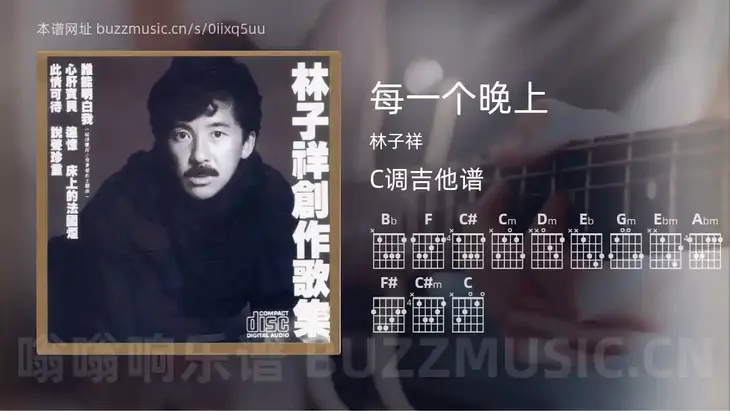每一个晚上 林子祥 吉他谱C调简单版