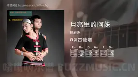 月亮里的阿妹 鲍岩块 吉他谱G调简单版