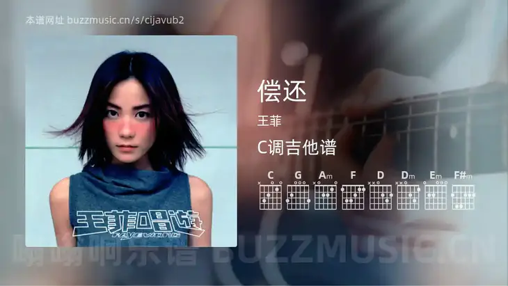 偿还 王菲 吉他谱C调简单版