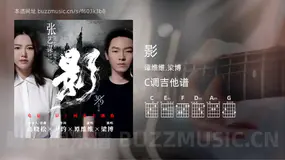 影 谭维维,梁博 吉他谱C调简单版