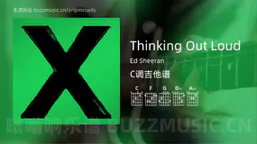 Thinking Out Loud吉他谱C调 Ed Sheeran 简单版