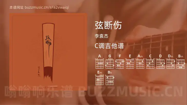 弦断伤吉他谱C调 李袁杰 简单版