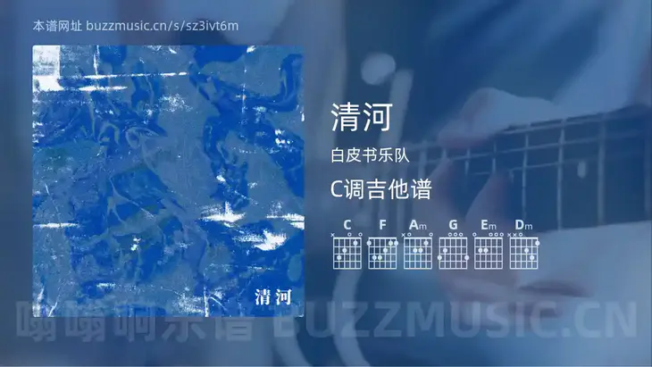 清河 白皮书乐队 吉他谱C调简单版