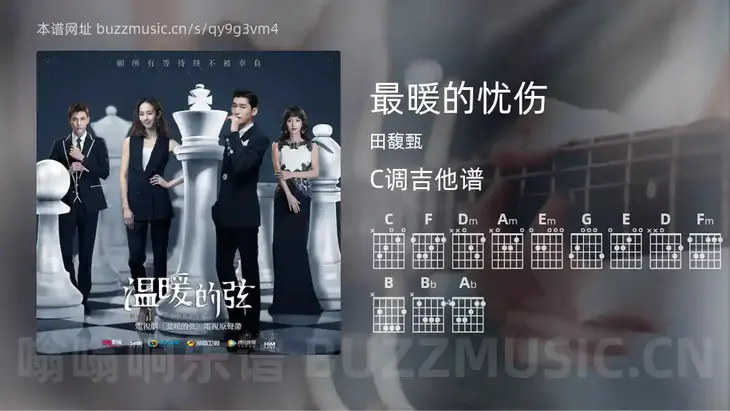 最暖的忧伤 田馥甄 吉他谱C调简单版