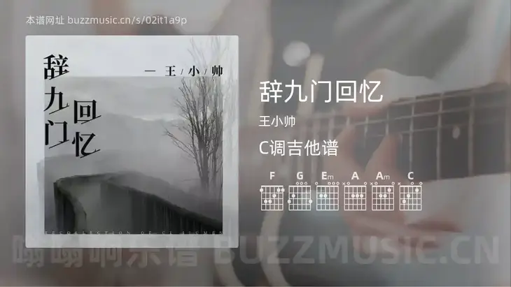 辞九门回忆吉他谱C调 王小帅 简单版