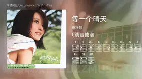 等一个晴天 蔡淳佳 吉他谱C调简单版