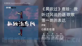 《风吹过》鹿晗：我听过风说的话 吹散落一地的表达吉他谱G调 舒烟 简单版