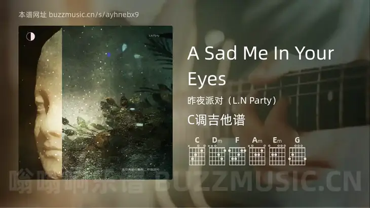 A Sad Me In Your Eyes吉他谱C调 昨夜派对（L.N Party） 简单版