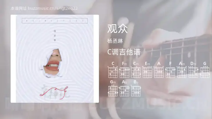 观众 杨丞琳 吉他谱C调简单版