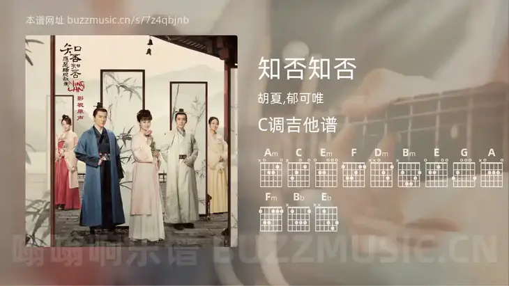 知否知否 胡夏,郁可唯 吉他谱C调简单版