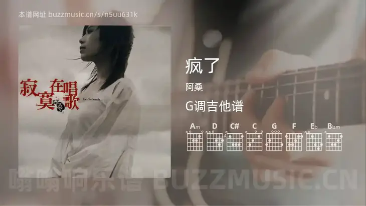 疯了吉他谱G调 阿桑 简单版