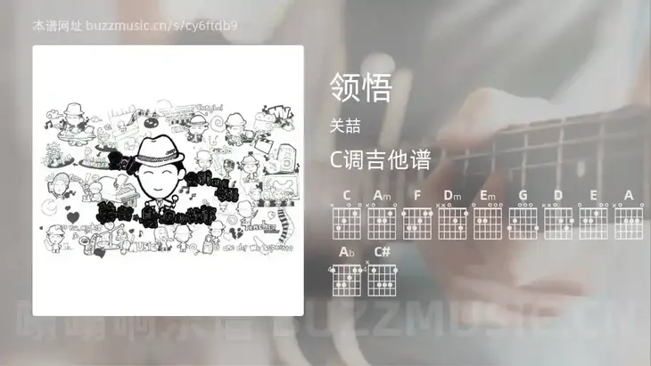 领悟 关喆 吉他谱C调简单版