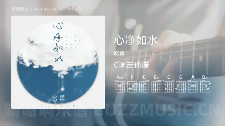 心净如水 路勇 吉他谱C调简单版