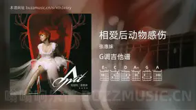 相爱后动物感伤 张惠妹 吉他谱G调简单版