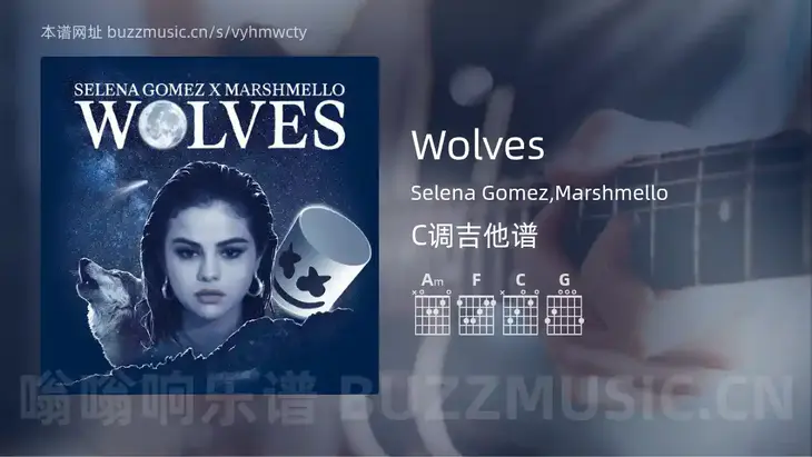Wolves吉他谱C调 Selena Gomez,Marshmello 简单版