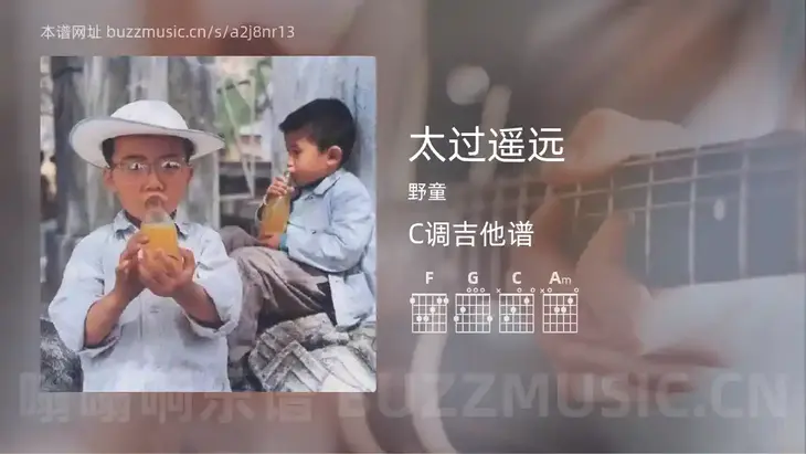 太过遥远 野童 吉他谱C调简单版