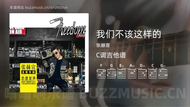 我们不该这样的 张赫宣 吉他谱C调简单版