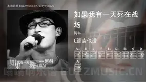 如果我有一天死在战场吉他谱C调 阿科 简单版