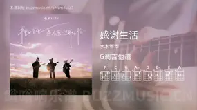 感谢生活吉他谱G调 水木年华 简单版