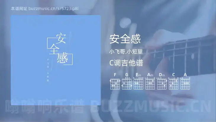 安全感吉他谱C调 小飞哥,小短腿 简单版