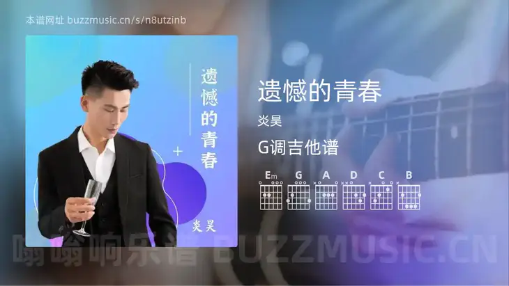 遗憾的青春 炎昊 吉他谱G调简单版