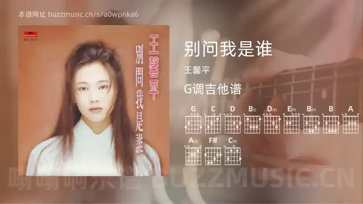 别问我是谁吉他谱G调 王馨平 简单版