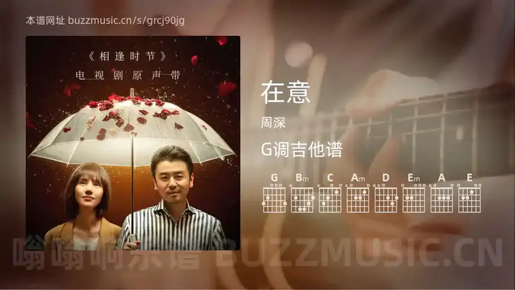 在意 周深 吉他谱G调简单版