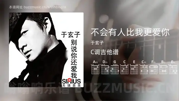 不会有人比我更爱你 于玄子 吉他谱C调简单版