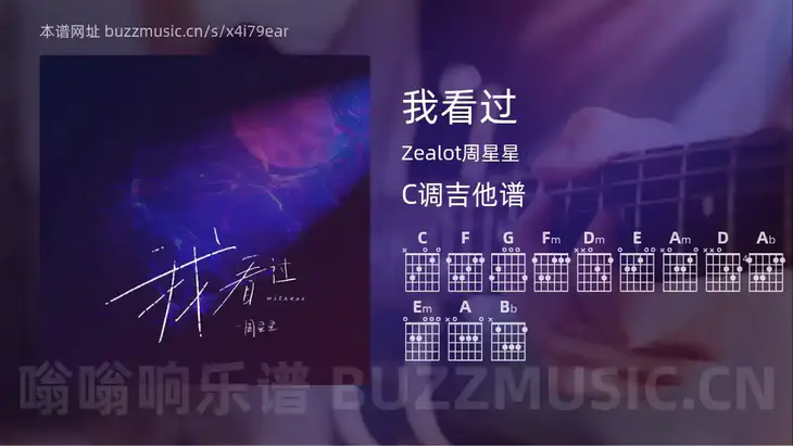 我看过 Zealot周星星 吉他谱C调简单版