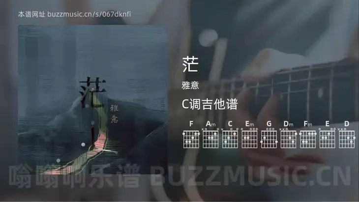 茫 雅意 吉他谱C调简单版
