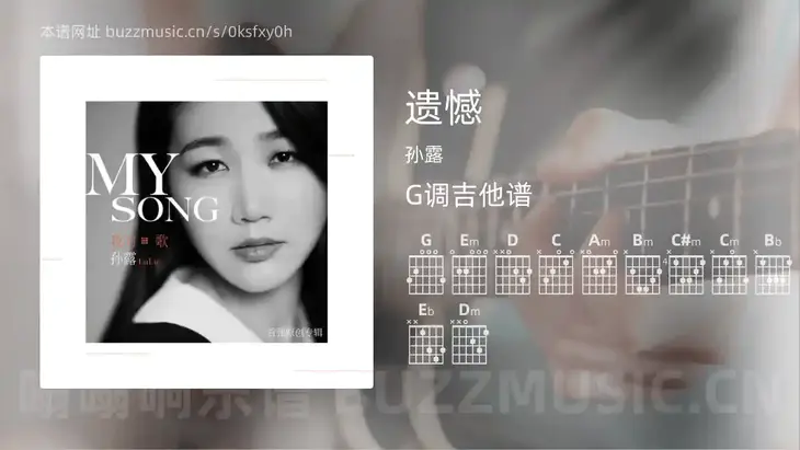 遗憾 孙露 吉他谱G调简单版