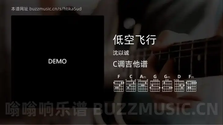 低空飞行 沈以诚 吉他谱C调简单版
