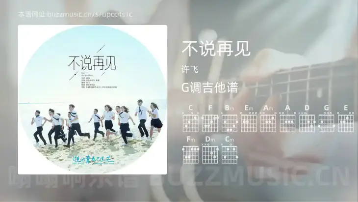 不说再见 许飞 吉他谱G调简单版